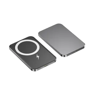 High Quality Mini Slim Magnet Qi Wireless Charger 5000mAh Power bank 10000mah with Magnetic Function