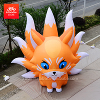 Mascotte géante pour l'extérieur, design personnalisé, publicité, dessin animé gonflable, animal renard à neuf queues pour les décorations d'événements