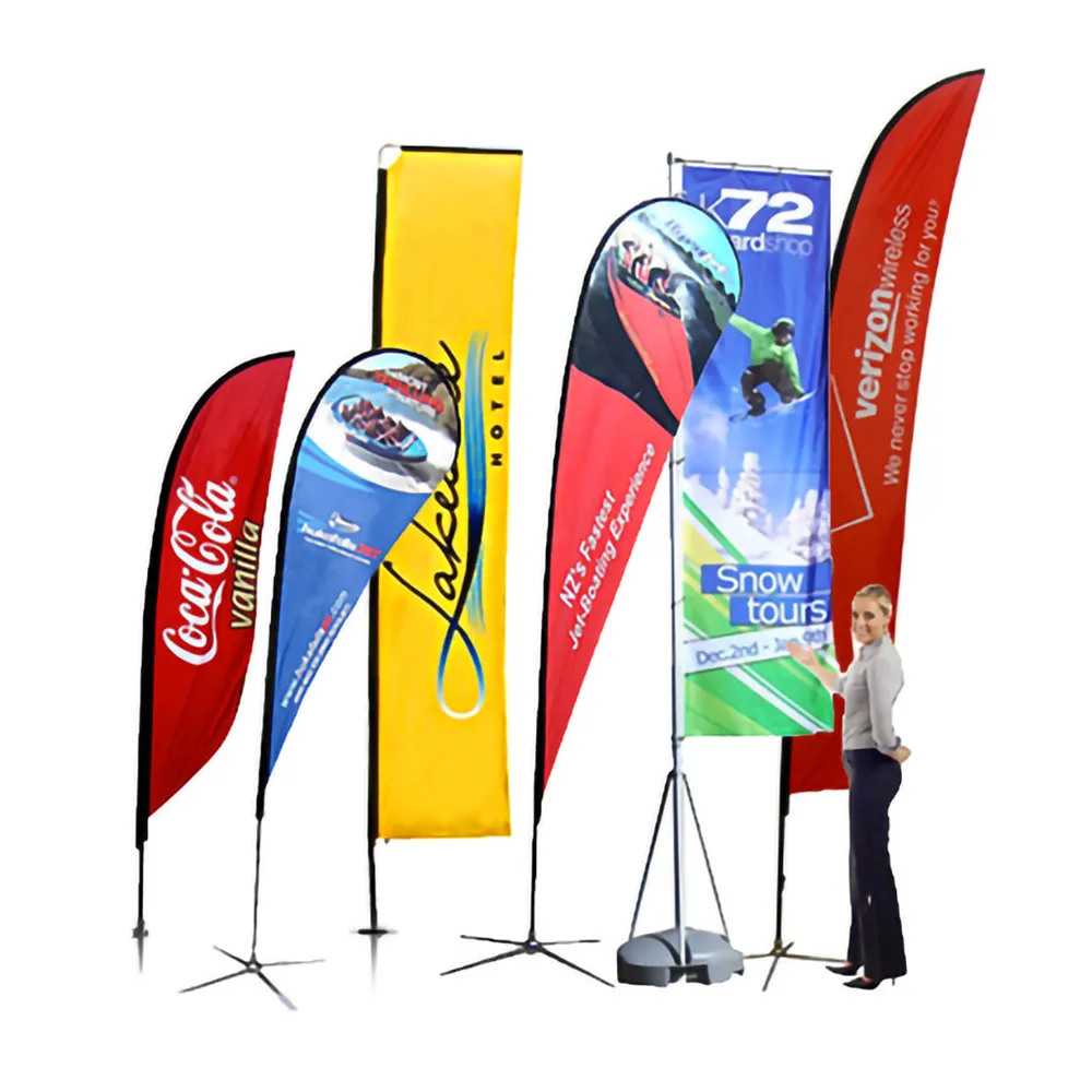 Customized Outdoor Advertising Beach Fabric Feather Flag Teardrop Flag Promotion Flying flag wind banner