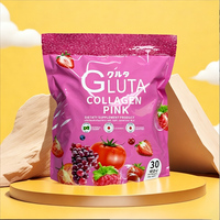 Boisson en poudre de collagène Gluta Rose 30 sachets Extrait de fruits naturels Complément de collagène pour la beauté de la peau