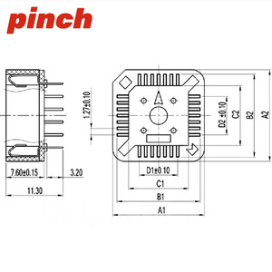 Connecteur Plcc 32P 44P 68P 84P à emplacement traversant, boîtier plastique, réceptacle pour puce IC, connecteur à quatre côtés - Product Image 3