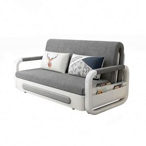 Copridivano a 3 Posti Grigio per Arredamento Casa, Divano Letto Multifunzionale in Schiuma e Ferro per Soggiorno - Product Image 6