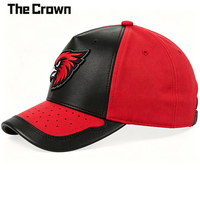 Gorra de Béisbol Estructurada de 5 Paneles con Logotipo Personalizado, Gorra de Cuero PU al por Mayor con Parche Tejido y Visera Cortada con Láser, Fabricante