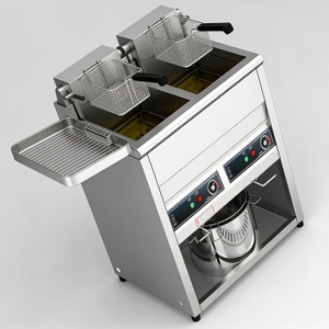 <span class=keywords><strong>Friteuse</strong></span> électrique verticale commerciale 20L, double cuve intelligente grande capacité pour poulet et ailes - Product Image 6