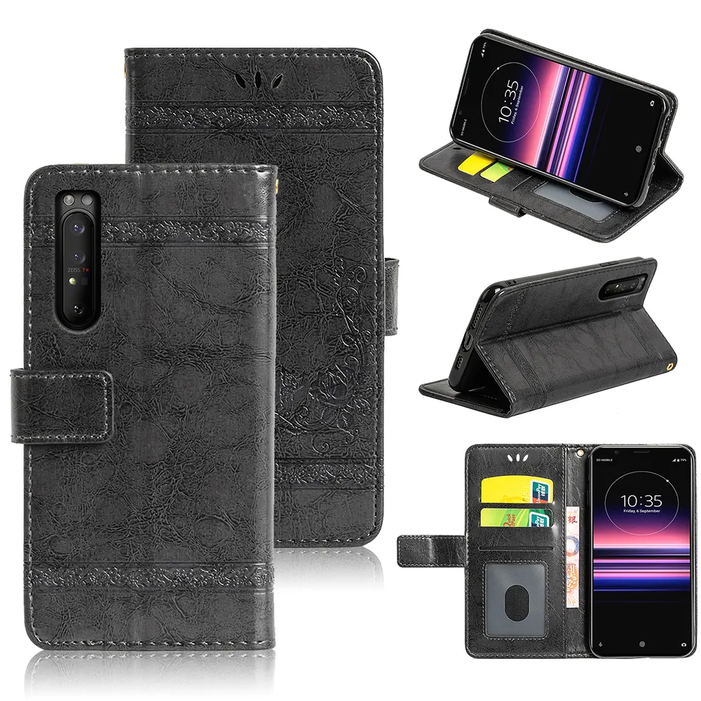 Stand Business Phone Holster PU Leather Wallet Phone Case for S ony Xperia 1 L3 L4 5 8 Lite 10 II ACE