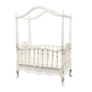 Meubles pour maison de poupée <span class=keywords><strong>Lit</strong></span> en bois royal 1/6 Échelle 1/12 <span class=keywords><strong>Lit</strong></span> d'enfant miniature à <span class=keywords><strong>baldaquin</strong></span> OB11 - Product Image 3