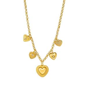 Collar <span class=keywords><strong>de</strong></span> Acero Inoxidable con Múltiples Corazones y Ojo <span class=keywords><strong>de</strong></span> Diablo, Estrella y Corazón con Pavé <span class=keywords><strong>de</strong></span> Circonitas, Chapado en Oro <span class=keywords><strong>de</strong></span> 18K, Joyería Nupcial Inalterable - Product Image 3