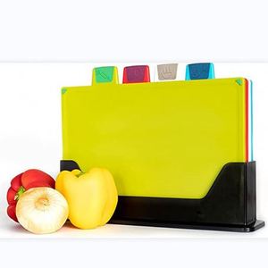 Cutting Board Set of 4 with Storage Stand Thicker Chopping Board Set with Color Coded Food Icon for Kitchen Different Food Type - Product Image 2