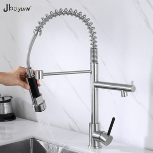 Jboyuan Kitchen Faucet Single Handle Pull Out <b>Spray</b> Deck <b>Mounted</b> Modern Ceramic Valve Core - Product Image 2