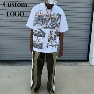 T-shirt surdimensionné personnalisé, style streetwear, vintage, impression DTG, coton lourd, impression graphique pour homme - Product Image 1