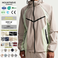 Ensemble de survêtement imperméable à capuche coupe-vent pour homme, avec empiècements contrastants, style Techwear, logo personnalisé, pour activités urbaines, extérieures et de randonnée, OEM ODM, veste
