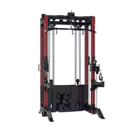 Máquina Comercial Multifuncional para Gimnasio: Combo de Remo Bajo y Crossover con Cable, Ajustable, Duradera, con Rack de Potencia y Contrapeso de Acero
