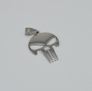 Hot Sale <span class=keywords><strong>Punisher</strong></span> Schädel Symbol Inspirierte Halskette Hochwertiger 316L Edelstahl Hypo allergen Tranish Free Schmuck - Product Image 2