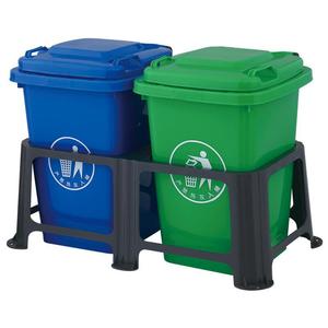 Commercial <b>Plastic</b> Sorting Trash Cans 30L 50L With Lids Multi Color Indoor Outdoor Use Rectangular Shape - Product Image 1