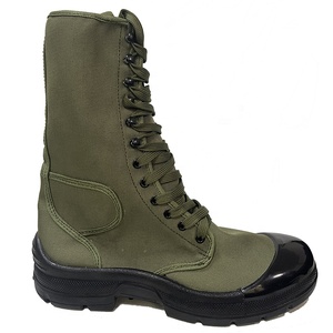 Botas de lona verde de alta calidad para hombre, botas de senderismo para acampar al aire libre, zapatos, botas protectoras conectadas con la lengua, ropa de trabajo cien - Product Image 3