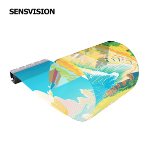 Integrierter <span class=keywords><strong>LED</strong></span>-Treiber mit 90% Durchlässigkeit P10 Flexibler transparenter <span class=keywords><strong>LED</strong></span>-Filmbild schirm Innen anzeige 240*1000 für Showcase Event Decor - Product Image 1