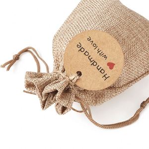 Bolsas de Yute Ecológicas al por Mayor con Cordón de Camelón, Bolsas de Arpillera con Cordón para Regalos, con Opciones Personalizadas - Product Image 2