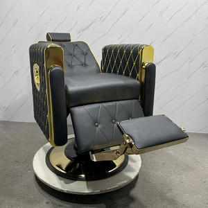 Sedie da parrucchiere per <span class=keywords><strong>parrucchieri</strong></span> di bellezza in stile Vintage pompa idraulica sedia da barbiere girevole reclinabile in oro - Product Image 6