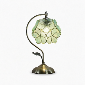 Lampe de table moderne en verre dépoli et fer avec abat-jour cloche, lampe de lecture LED pour bureau/stude, intensité réglable, piles incluses - Product Image 6