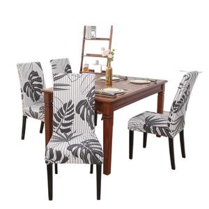 Funda elástica universal para silla <span class=keywords><strong>de</strong></span> comedor Jacquard Four Seasons Antifouling Printed para uso doméstico y hotelero - Product Image 1