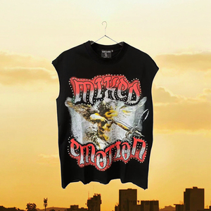 Camiseta sin mangas gráfica transpirable de algodón 100% ecológico de secado rápido para hombre, estilo urbano, personalizada, para entrenamiento, venta al por mayor - Product Image 3