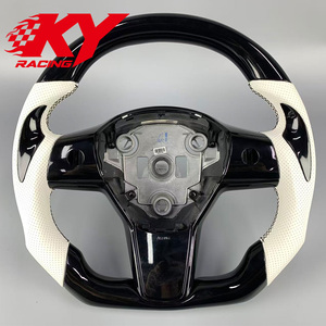 Volante Deportivo Personalizado de Fibra de Carbono Real para Tesla Model 3, Model S, Model X 2014, 2015, 2016, 2018, 2019, 2020 - Product Image 1
