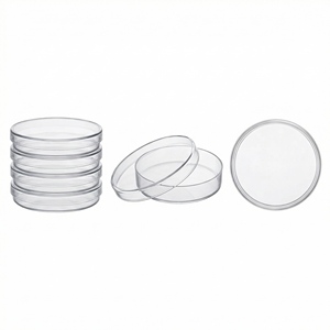 Piastra di Petri in Vetro Borosilicato Trasparente con Coperchio, Riutilizzabile per Coltura Cellulare, Materiale di Consumo per Laboratori di Microbiologia - Product Image 1