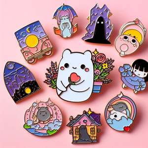 メタルクラフト工場カスタムロゴ3Dデザインブローチアニメハードラペルピンクロスファッションテーマ最小エナメルピンメーカー - Product Image 6