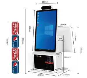 Quiosque de máquina de checkout com tela sensível ao toque para restaurantes e restaurantes, sistema de pagamento com impressora de recibos e autoatendimento, com tela sensível ao toque para Windows/Android