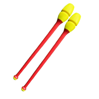 Bâtons de gymnastique rythmique en ABS avec tête en caoutchouc insérable de 36 cm/14,2 pouces, bâtons d'exercice artistique, bâtons de danse