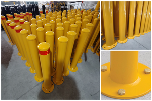 KAVASS Source Factory Surface <strong>Mount</strong> Powder Coated Safety Yellow Steel Fixed Parking Base <strong>Plate</strong> Bollard Fixings Engineer Grade - Product Image 6