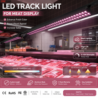 Lampu Sorot Linear LED 60W untuk Supermarket Daging Segar, Penerangan Display Daging Komersial 6600Lm CRI Tinggi