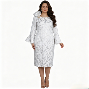 Nouvelle Arrivée 2026 : Robe Unique Grande Taille pour Femme au Design Tendance avec Tissu Brocart de Haute Qualité - Product Image 3