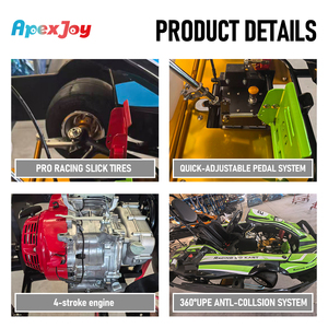 ApexJoy RACE GT Elite Junior - Go Kart Juvenil <span class=keywords><strong>de</strong></span> un Solo Asiento, Motor <span class=keywords><strong>de</strong></span> Gasolina <span class=keywords><strong>de</strong></span> 160cc y 5.5HP, 40km/h, Asiento <span class=keywords><strong>de</strong></span> Cuero Completo, Freno Hidráulico, Kart para Adolescentes - Product Image 3