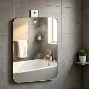 150*200*1.5mm PC Anti Fog <b>Shaving</b> <b>Mirror</b> Unbreakable Shower Bathroom <b>Mirror</b> With Self Adhesive Hooks for Men Grooming - Product Image 3
