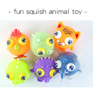 Neuheiten-Spielzeug OEM kawaii große Augen Zoo-Tier schlammige Spielzeuge in Kugelform leuchtend Unruhigkeits-Spielzeug für Kinder - Product Image 3