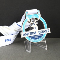 Atletiekmedaille van zinklegering, 3D reliëf, geweven koord, prijs voor de finisher van het inter-schools hardloopkampioenschap