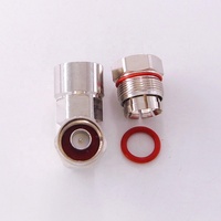 Conector coaxial RF de ángulo recto macho de 1/2 \ "N, cable de antena de alimentador de espuma de impedancia de 50ohm con abrazadera de Cable Coaxial tipo de fábrica