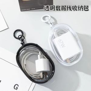 Sac de rangement transparent pour câbles de données, organisateur de voyage portable rectangulaire pour écouteurs, chargeurs électroniques, anti-poussière - Product Image 4