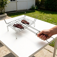 Panier de cuisson multifonctionnel DaS pour barbecue extérieur à pieds hauts, idéal pour les steaks et les légumes