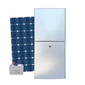 <span class=keywords><strong>Réfrigérateur</strong></span> double <span class=keywords><strong>porte</strong></span> en acier inoxydable DC 12V BCD-108, congélateur supérieur et <span class=keywords><strong>réfrigérateur</strong></span> inférieur, double usage électrique/solaire pour camping-car et hôtel - Product Image 1
