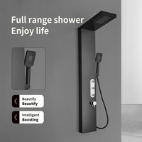 SS304 panneau de robinet de douche colonne de douche noire murale système de pluie columna ducha mitigeur de salle de bain avec douche