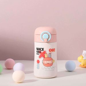 Cartoon Stainless Steel Vacuum Tumbler For Children With <b>Straw</b> Thermal Insulation 12-24 Hours Back To School Travel Use - Product Image 4