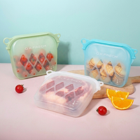Accessoires de cuisine personnalisés, produits écologiques, sacs de congélation pour collations pour enfants, compatibles micro-ondes, sacs de conservation alimentaire en silicone