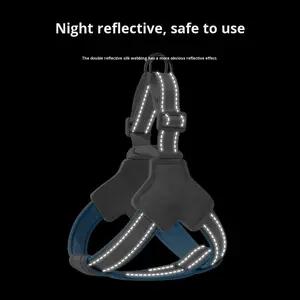 ナイロンペット犬ハーネスセット歩行反射ペット首輪小型犬用 - Product Image 4