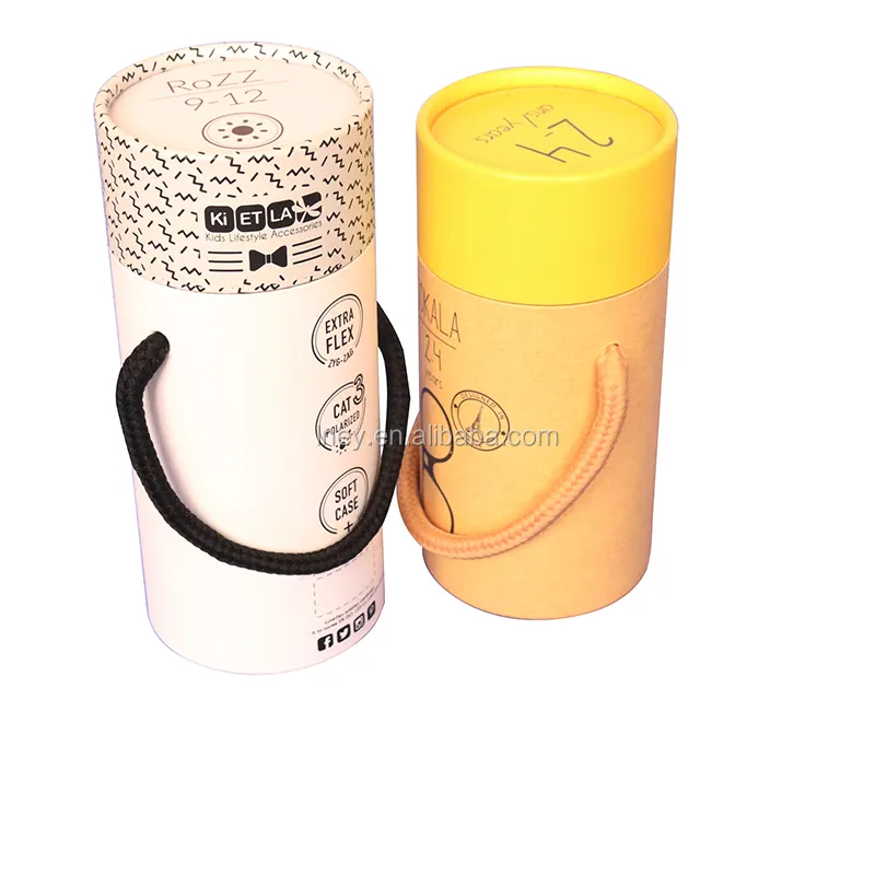 Cilindro de té de papel Kraft Paquete de caja de tubos redondos para nueces Café Té Embalaje