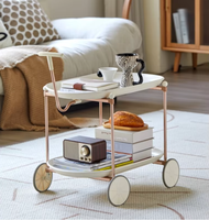 Chariot de rangement mobile moderne de luxe léger, style INS, armoire rotative créative, meuble de rangement simple pour cosmétiques