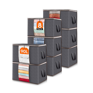 Housse de rangement épaisse en tissu non tissé pour couettes, anti-poussière, compressible sous vide, pliable, pour literie, design moderne en forme de cube - Product Image 6
