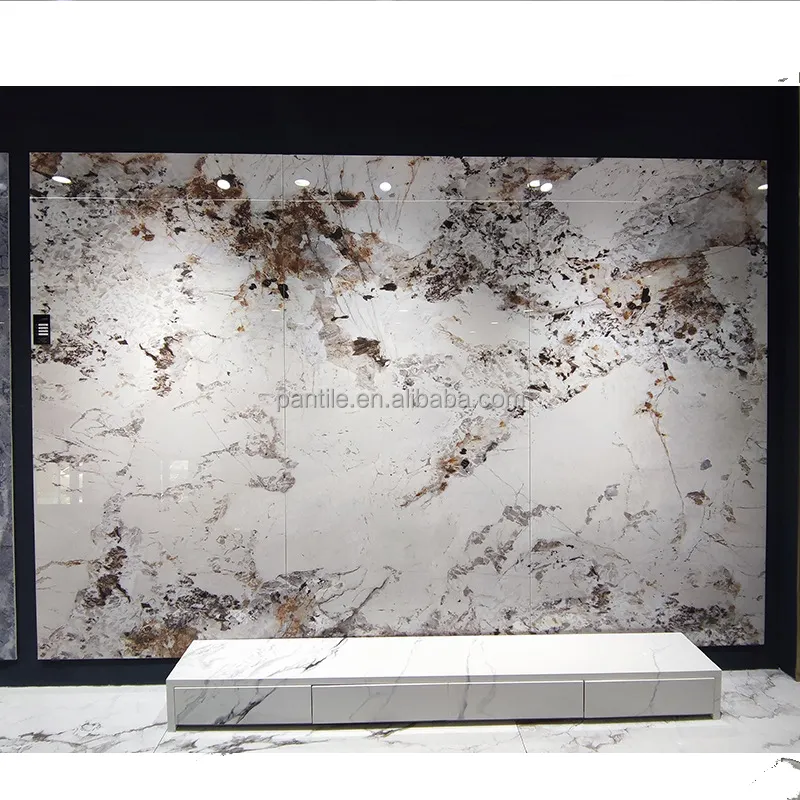 Prix raisonnables 1600x3200 porcelaine Pandora pierre frittée polie aspect marbre émaillé dalle carreaux de mur