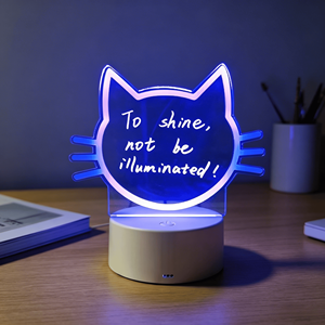 Tableau d'écriture lumineux LED 3D moderne en acrylique, tableau de messages transparent original pour enfants, anniversaires, salon, usage résidentiel - Product Image 5